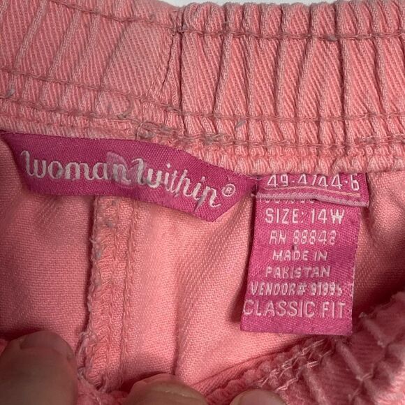 5 for $25🔥Woman Within Pink Elastic Waist Shorts 14W - Picture 3 of 5